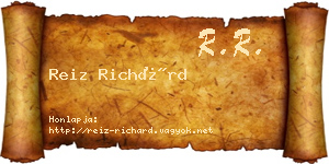 Reiz Richárd névjegykártya